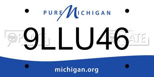 9LLU46 Michigan License Plate
