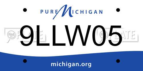 9LLW05 Michigan License Plate