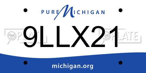 9LLX21 Michigan License Plate