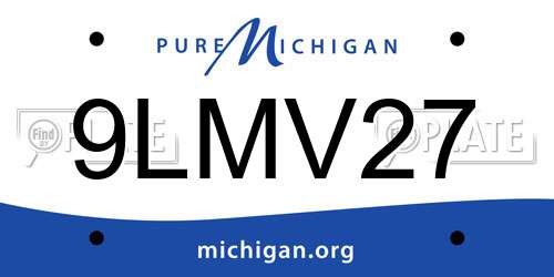 9LMV27 Michigan License Plate