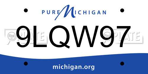 9LQW97 Michigan License Plate