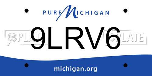 9LRV6 Michigan License Plate