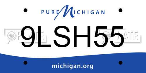 9LSH55 Michigan License Plate