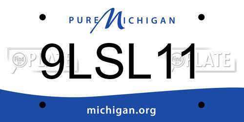 9LSL11 Michigan License Plate