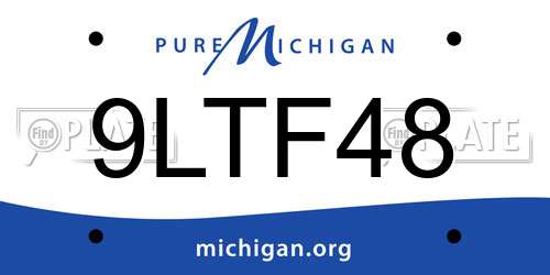 9LTF48 Michigan License Plate
