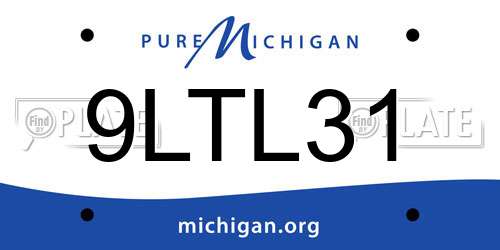 9LTL31 Michigan License Plate