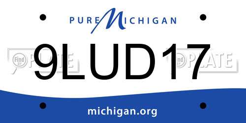 9LUD17 Michigan License Plate