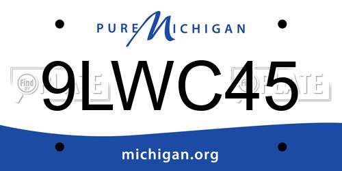 9LWC45 Michigan License Plate