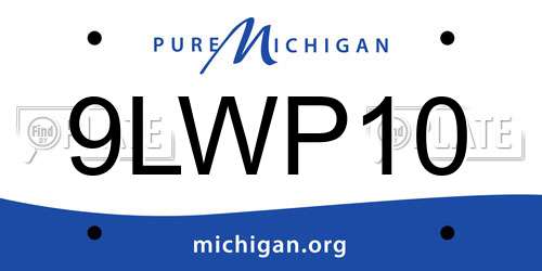 9LWP10 Michigan License Plate