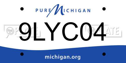 9LYC04 Michigan License Plate