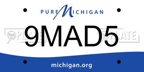 9MAD5 Michigan License Plate