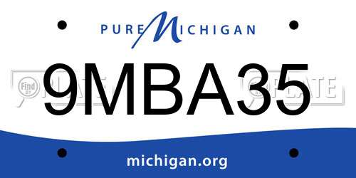 9MBA35 Michigan License Plate
