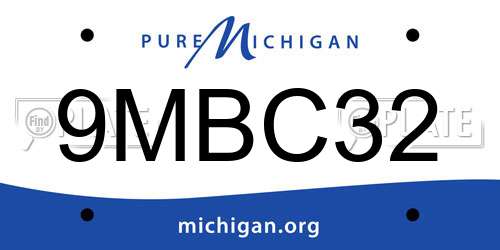 9MBC32 Michigan License Plate