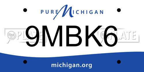 9MBK6 Michigan License Plate