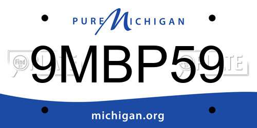 9MBP59 Michigan License Plate