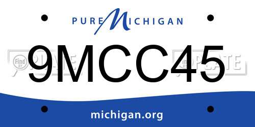 9MCC45 Michigan License Plate