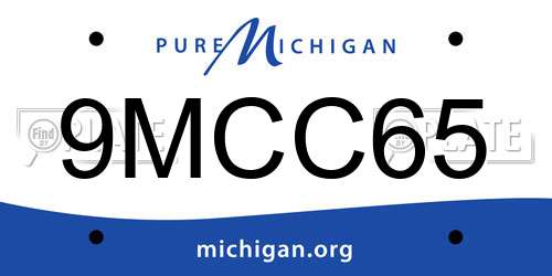 9MCC65 Michigan License Plate