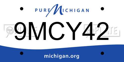 9MCY42 Michigan License Plate