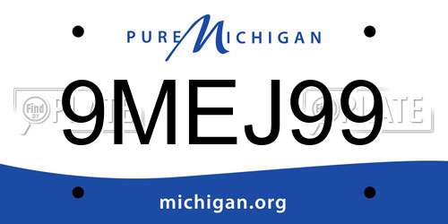 9MEJ99 Michigan License Plate