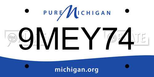 9MEY74 Michigan License Plate