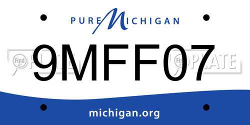 9MFF07 Michigan License Plate