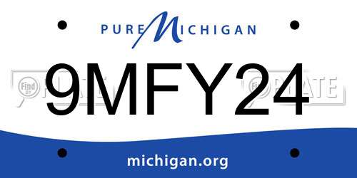 9MFY24 Michigan License Plate