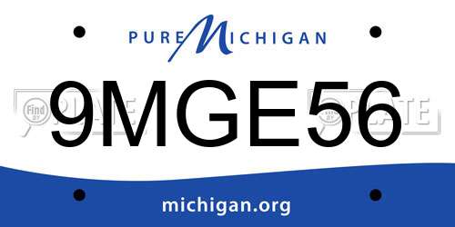 9MGE56 Michigan License Plate