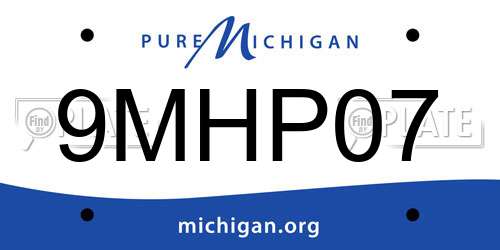 9MHP07 Michigan License Plate