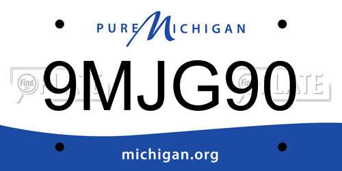 9MJG90 Michigan License Plate