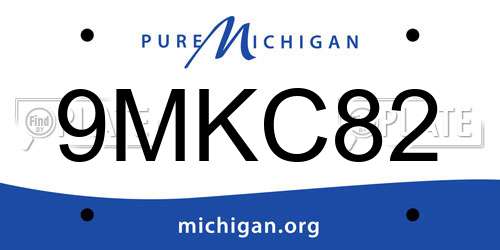 9MKC82 Michigan License Plate
