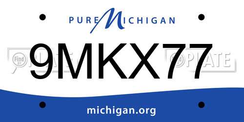 9MKX77 Michigan License Plate
