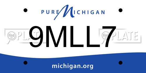 9MLL7 Michigan License Plate
