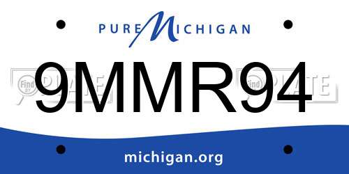9MMR94 Michigan License Plate
