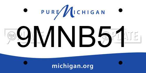 9MNB51 Michigan License Plate