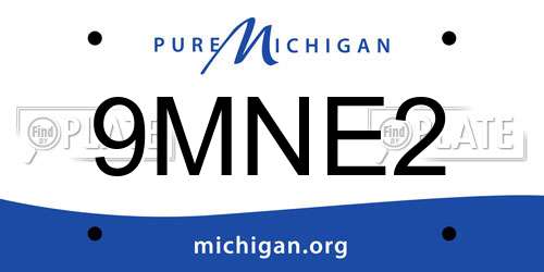 9MNE2 Michigan License Plate
