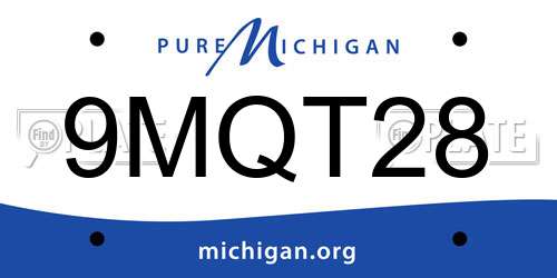 9MQT28 Michigan License Plate