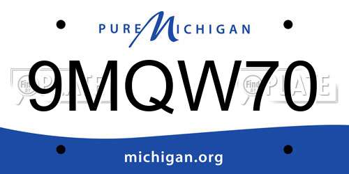 9MQW70 Michigan License Plate