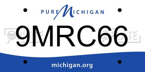 9MRC66 Michigan License Plate