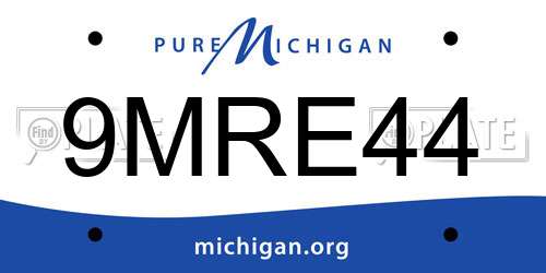 9MRE44 Michigan License Plate