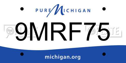 9MRF75 Michigan License Plate