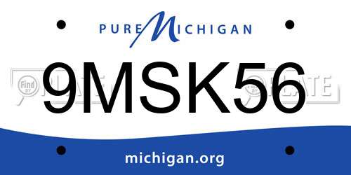9MSK56 Michigan License Plate