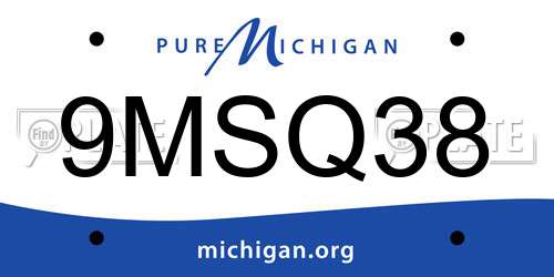 9MSQ38 Michigan License Plate