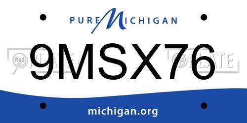 9MSX76 Michigan License Plate