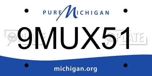 9MUX51 Michigan License Plate