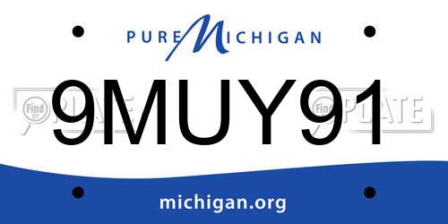 9MUY91 Michigan License Plate