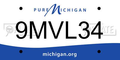 9MVL34 Michigan License Plate