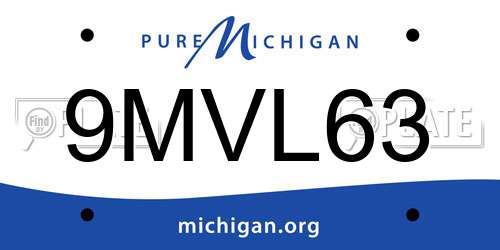 9MVL63 Michigan License Plate