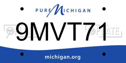 9MVT71 Michigan License Plate