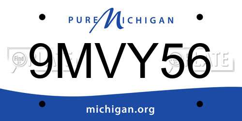 9MVY56 Michigan License Plate