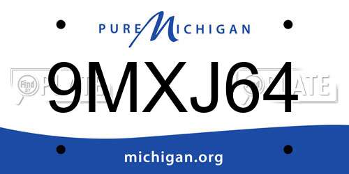 9MXJ64 Michigan License Plate